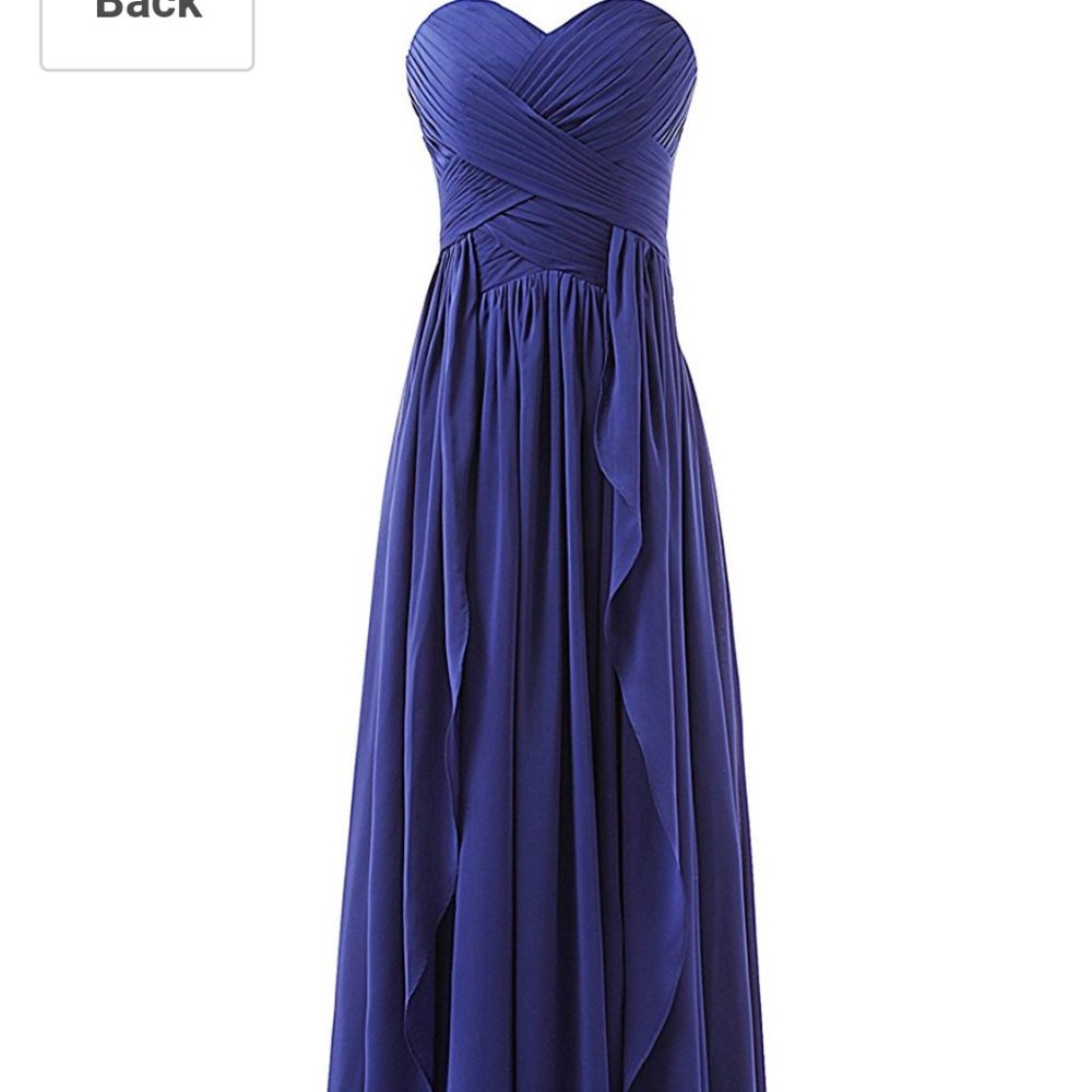 Blue Sweetheart Chiffon Long Ruffles - sz2